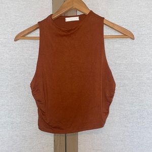 CEFIAN RUCHED CROP TANK TOP